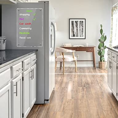 JonXon 8"x12" Acrylic Magnetic Dry Erase Board for Fridge, Clear Acrylic Magnet Calendar for Refrigerator,Includes 6 Dry Erase Markers(Clear Blank) - Image 7