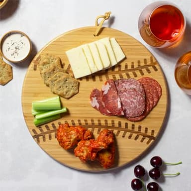 Totally Bamboo Baseball Shaped Bamboo Wood Cutting Board and Charcuterie Board, Great Gift for Baseball Fans - Image 2