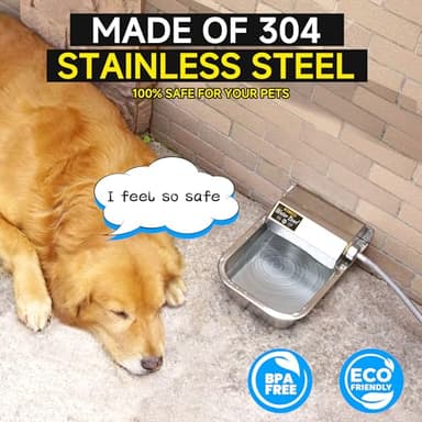 PETIMI Automatic Water Dispenser for Dogs, 101oz Outdoor Dog Water Bowl, 304 Stainless Steel Water Feeder for Small to Large Pets, Large Livestock Waterer, Anti-Tipping, Water Auto-Fill, Easy to Clean - Image 4