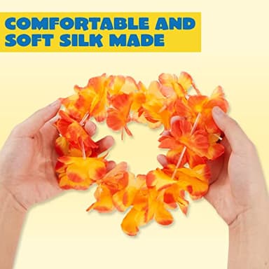 JOYIN 120 Counts Hawaiian Leis Bulk, Colorful Tropical Flower Leis for Kids Adults Hawaiian Beach Luau Party Favors Decorations - Image 2