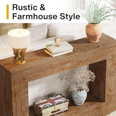 Tribesigns Farmhouse Console Table, 47 Inches Entryway Console Table with Storage, Industrial Hallway Accent Table for Living Room, Entrance - Image 7
