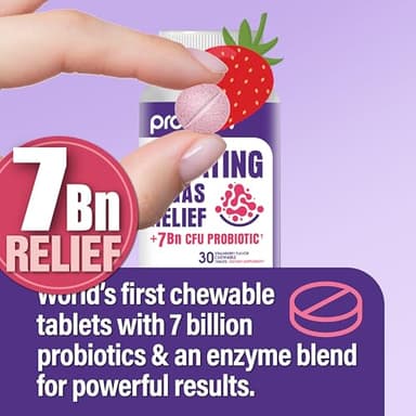 Gas & Bloating Support for Women and Men 7 Billion CFU – Chewable Probiotics & Lactobacillus Reuteri, Daily Digestive Enzymes for Occasional Bloating, Gut Comfort & Digestive Health - Image 2