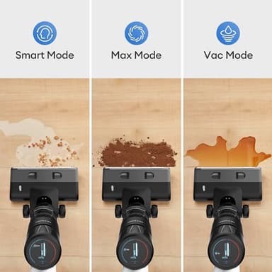 Ultenic Wet Dry Vacuum Cleaner,Cordless Vacuum Mop Combo with Self-Cleaning,Smart Mess Detection,50mins Runtime,3-in-1 Vacuum Mop for Hard Floors,Edge Cleaning,LED Display,Black,AC1 Elite - Image 3