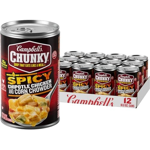 Campbell’s Chunky Soup, Chipotle Chicken Corn Chowder Soup, 18.8 oz Can (Pack of 12) - Image 1