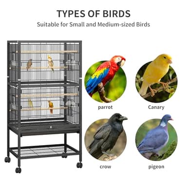 YINTATECH 52 inches Birdcage Cover and Bird Cage Seed Catcher, Bird Cages for Parakeets, Parrot, Cockatiel, Pigeon, Metal Big Bird Cage - Image 4