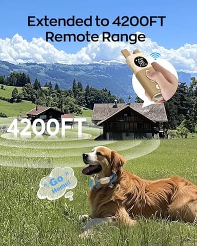 Jugbow Dog Training Collar - 4200FT Remote Dog Collar with 3 Training Modes, Electric Collar with LED Light & IPX8-Waterproof, Rechargeable E-Collar for Small Medium Large Dogs (Beige) - Image 3