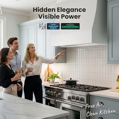 VIKIO HOME Range Hood Insert 30 Inch, Dual Inlet for 50% Better Suction, Includes 2 Charcoal Filters, 3-Speed Push Button Controls,5-Layer Aluminum Mesh Filter, Ducted/Ductless Kitchen Vent - Image 7