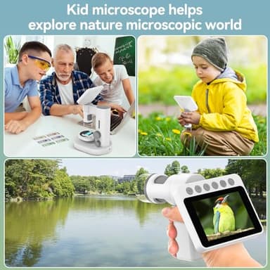 1000X Portable Microscope for Kids with 3.5-inch-Screen: 3-in-1 Digital Handheld Microscope for Kids Home School Biology Science Education - Image 6