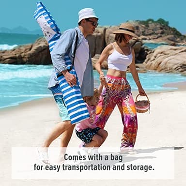 Qipi Beach Cabanas for Sand, Beach Canopy with Sandbags & Side Wall for 4 People, Easy Set Up 6' x 6' Sun Shelter, UPF 50+ UV Protection with Roof Vent, Portable for Camping, Fishing, Picnics - Image 8