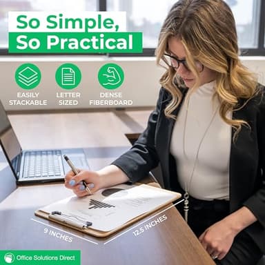 Clipboards (Set of 30) Letter Size Clipboard, Low Profile Clip, Classroom Supplies - Image 2