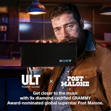 Sony ULT Field 3 Wireless Portable Bluetooth Speaker, IP67 Waterproof, Dustproof, Rustproof, and Shockproof with Enhanced Bass, 24 Hour Battery and Shoulder Strap (SRSULT30B), Black - Image 2
