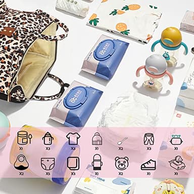 Diaper Bag Backpack Multifunction Maternity Diaper Bag for Baby Girls & Boys Large Capacity Travel Nappy Bags Leopard Print - Image 2