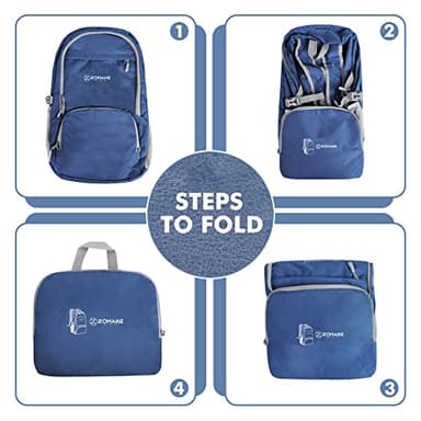 ZOMAKE Lightweight Packable Backpack 30L, Foldable Hiking Backpacks Water Resistant Compact Folding Daypack for Travel(Navy Blue) - Image 3