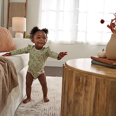 Gerber Baby Girl's 2-Pack Long Ruffle Sleeve Onesies, Confetti - Image 2