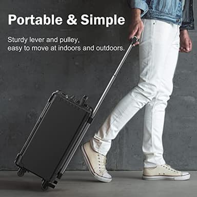 JYX Karaoke Machine with 2 Wireless Mics, 10" Woofer 500W Peak Power Big Portable Bluetooth Speaker with Bass/Treble Adjustment, PA System with Remote Control, LED Lights, Rolling Wheels and Trolley - Image 7