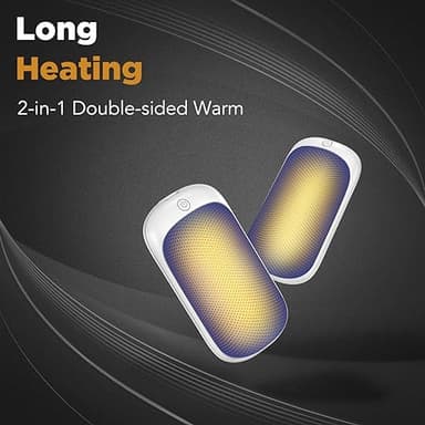 Lerat 2 Pack Hand Warmers Rechargeable, Portable Electric Hand Warmers Reusable, USB 2 in 1 Handwarmers, Outdoor/Indoor/Warm Gifts for Men Women Kids (Blue White & Blue White *2) - Image 5