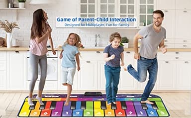 SUNLIN 6 ft. Floor Piano Mat for Kids & Toddlers, Giant Piano Mat, 24 Keys, 10 Built in Songs, 8 Instrument Sounds, Record & Playback, Song Booklet, Musical Toy Gift for Boys & Girls Age 3 4 5 6 7 8 9 - Image 2