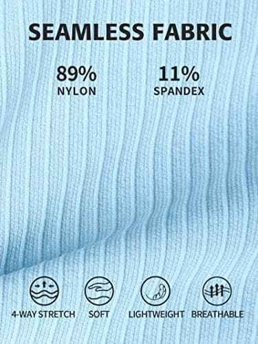 ATTRACO Workout Tank Tops with Built in Bra for Women Racerback Sports Tanks Light Blue XL - Image 9