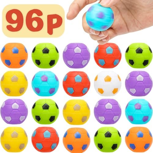 AZEN 96 Pcs Soccer Party Favors for Kids 4-8 8-12, Mini Fidget Spinners Soccer Ball Toys, Goodie Bags Stuffers for Birthday Party, Treasure Box Toys for Classroom, Return Gifts for Kids - Image 1