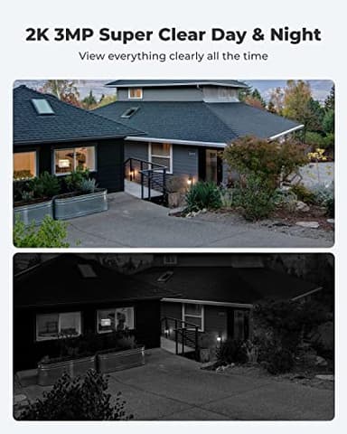 REOLINK 2K 3MP Solar Security Camera, Wireless Home Security Camera Outdoor Indoor, IR Night Vision, Human/Car Detection, 2.4G WiFi, Local Storage, No Monthly Fee, Support Home Hub, Argus Eco+SP Black - Image 2