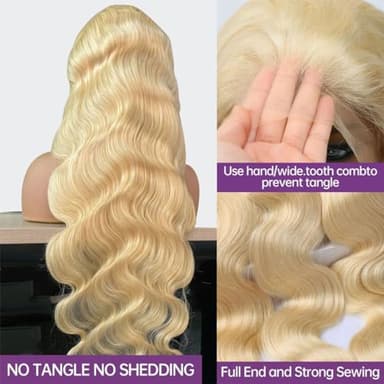 Fayniss 30 Inch 613 Blonde Wig Human Hair 180% Density 13x6 Body Wave Lace Front Wigs Human Hair Glueless Wigs Pre Plucked With Baby Hair (30 inch, 613 Blonde Wig) - Image 6
