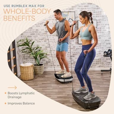 Lifepro Rumblex Max 4D Black Vibration Plate Exercise Machine with Loop Resistance Bands for Home Fitness Shaping Training Recovery Tone & Strength - Image 8