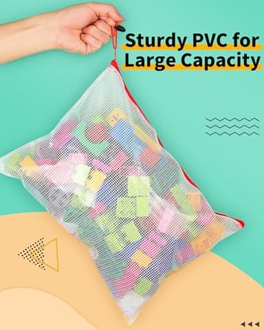 Smarpau A5 Mesh Zipper Pouch, 24 Pack 12 Colors 9.5" x 7.1" Multipurpose Zipper Pouches for Organizing, Waterproof Zipper Mesh Bags Small Zipper Pouch for Travel, Office, Home Storage - Image 3