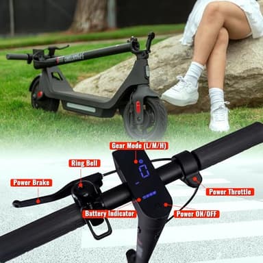 Phantomgogo Foldable Electric Scooter - Powerful Motor, 28 Miles Range, 15.5 Mph, Intelligent Light, Eco-Friendly, Perfect for Adult Commuters (10 Inch Wheels (Upgraded)) - Image 8