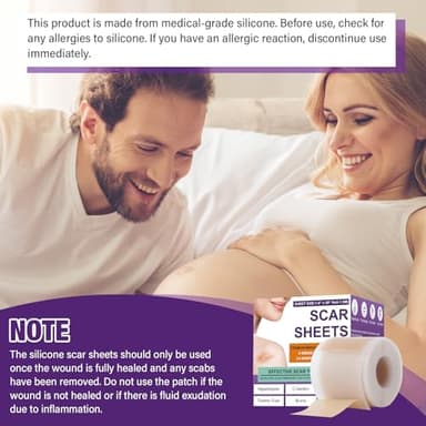 Silicone Scar Sheets,Silicone Scar Tape,Silicone Scar Removal Strips for Surgical,C-Section,Tummy Tuck,Keloid Scars (1.6"X 59" Roll-1.5M) Keloid Bump Removal - Image 7