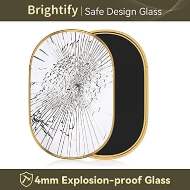 Brightify Gold Oval Mirror for Bathroom 20x36 Inch, Metal Framed Bathroom Vanity Mirrors Gold, Modern Wall Mirror for Bedroom Living Room Wall Decorative Hang Vertical and Horizontal - Image 7