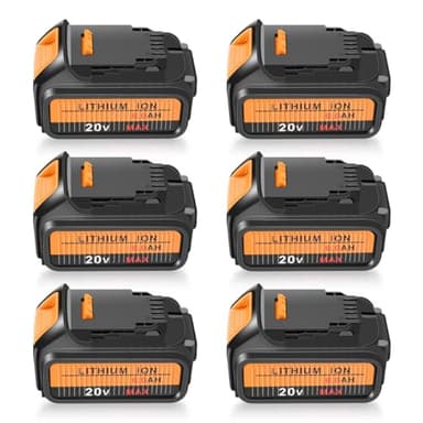 KOOMICY 20V Battery Replacement for Dewalt 20V Battery Max 6Packs 6000mAh DCB203 DCB200 DCB203 DCB204 Compatible with Dewalt DCD DCF DCG Line Series Cordless Power Tools - Image 1