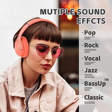 BERIBES Bluetooth Headphones Over Ear, 65H Playtime and 6 EQ Music Modes Wireless Headphones with Microphone, HiFi Stereo Foldable Lightweight Headsets, Deep Bass for Home Office Cellphone PC Ect. - Image 3