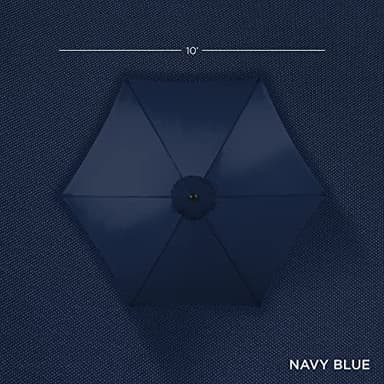Best Choice Products 10ft Outdoor Steel Polyester Market Patio Umbrella w/Crank, Easy Push Button, Tilt, Table Compatible - Navy Blue - Image 4