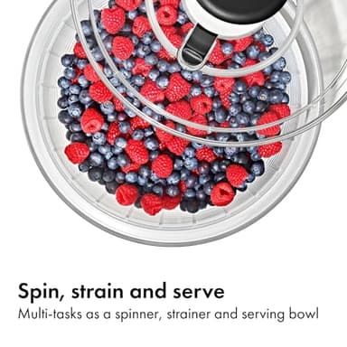 OXO Good Grips Salad Spinner | Lettuce Spinner | Fruit Washer | Fruit Washing Bowl with Strainer | Vegetable Cleaner | Salad Cleaner | Lettuce Washer | 6.22 Quart Capacity - Image 6