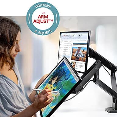Dual Monitor Stand, Dual Monitor Arm, Dual Monitor Mount vesa Mount, up to 32 inch Monitor Desk Mount, soporte Monitor arms & Monitor Stands for 2 Monitors, Dual Monitor Riser Stand - Image 2