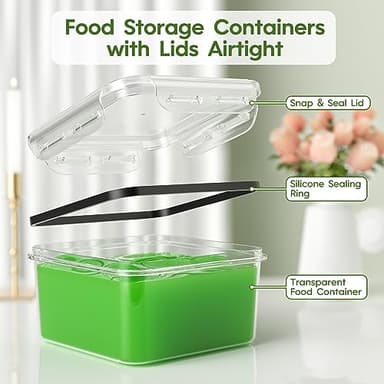 KEMETHY 36-Piece Food Storage Containers with Lids(18 Container & 18 Lid), Plastic Food Containers for Pantry & Kitchen Storage and Organization, BPA-Free, Leak Proof, Reusable with Labels & Pen - Image 5