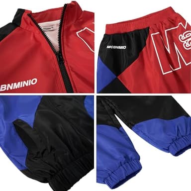 LOLANTA Unisex Kids' Colorblock Tracksuit Teens Fall Clothes Boys Windbreaker Casual Outerwear Jacket Travel (Red, 10-12) - Image 5