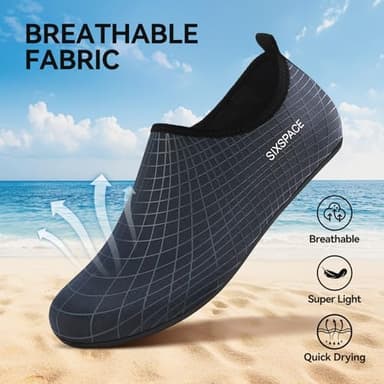Sixspace Water Shoes for Women Men Aqua Socks Swim Shower Beach Barefoot Pool Quick-Dry Non Slip Lake Surf (EGUS058MXXZ490BL36) - Image 2