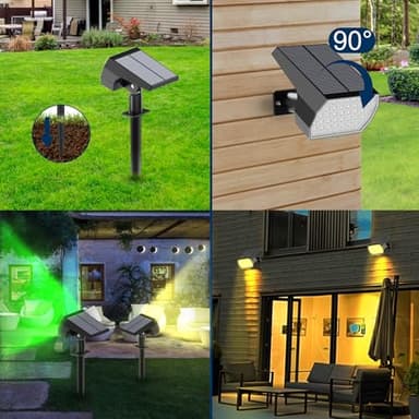 Ugecl Solar Spot Lights Outdoor, [4 Pack/7 Colors/37 LED] 2-in-1 Solar Landscape Spotlights, IP65 Waterproof Auto On/Off Solar Powered Security Lights for Yard Garden Pathway Walkway - Image 7