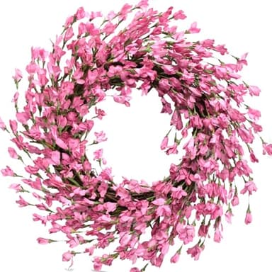 Bibelot Spring Blossom Wreath for Front Door, Artificial Forsythia Flower 18" Wall Decor - Image 1
