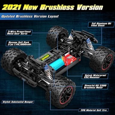HAIBOXING 1/18 Scale Brushless Fast RC Cars 18859A, 4WD Off-Road Remote Control Trucks 48 KM/H Speed for Adults and Kids Boys, All Terrain Truck Toys Gifts with Extra Shell and Battery 40+ min Play - Image 5