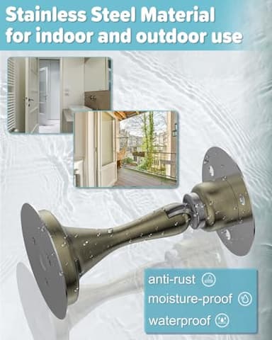 Door Stoppers Magnetic Door Catch - 6 Pack Stainless Steel Heavy Duty Door Stops for Bottom of Door, Wall & Floor Mounting No-Drill Strong Adhesive & Screws, Strong Door Holder to Keep Door Open - Image 6