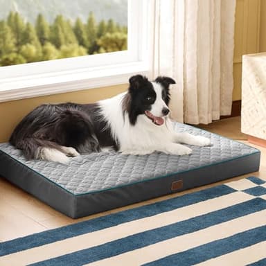 Bedsure Orthopedic Dog Bed Large Sized Dog - Memory Foam Pet Mattress with Removable Washable Cover and Egg Crate Foam, Thick Flat Suitable for Pet Up to 65 lbs, 36x27x3.5 Inches, Grey - Image 9