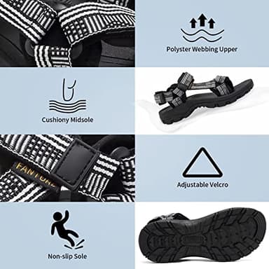 EQUICK Comfortable Walking Sandals for Women Open Toe Strap Sport Sandal Anti-skidding Outdoor Water Sandals Athletic Sandals for Spot/Beach/Poolside/Cruise/Travel/Wedding-U222SLX027-White-42 - Image 3
