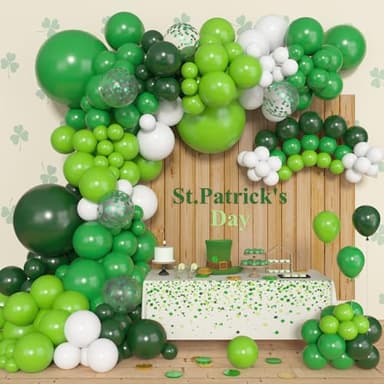 Amandir 153pcs Green Balloons Arch Garland Kit, Different Sizes 18 12 10 5inch Dark Emerald Light Lime Green Latex Confetti Balloon for Safari Jungle Baby Shower Birthday Graduation Party Decorations - Image 6