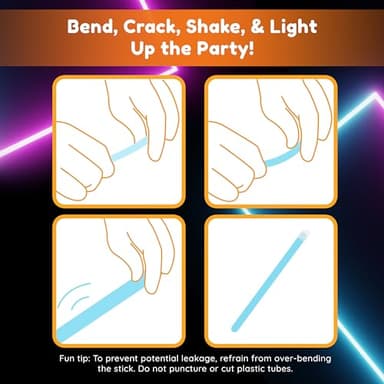 Glow Fever Glow in The Dark Sticks - 100 ct 6" Glow Sticks Bulk Party Pack with End Caps & Lanyards - Glow Party Favors for Concert, Festival, & Wedding Neon Light Sticks by Party Dragon, Green - Image 7