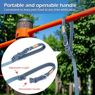 Wisedog 49FT Long Leash for Large Dogs, Heavy Duty Long Line Lead with Soft Padded Handle, Adjustable Lengths, Great for Training, Hiking, Camping, Navy - Image 3