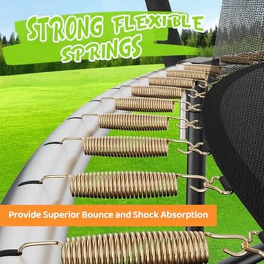 Gigu 10 FT Recreational Trampoline -Reinforced T-Socket Frame, Double Zippered Entry, Includes Ladder and Enclosure, Outdoor Specific - Image 5