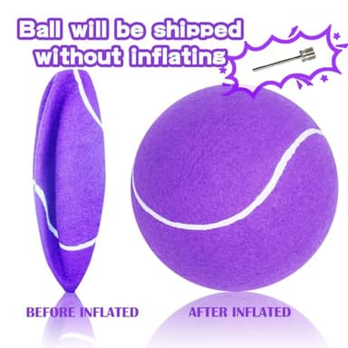 Banfeng Big Tennis Ball for Dogs, Giant Dog Tennis Ball Toy Large Outdoor Sports Gift for Small Medium Large Dog (Purple, 9.5 inch) - Image 3