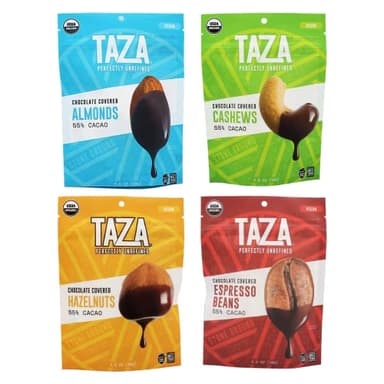 Taza Chocolate Organic Chocolate Covered Treats Variety Pack, Vegan, 3.5 Ounce (Pack of 4) - Image 1